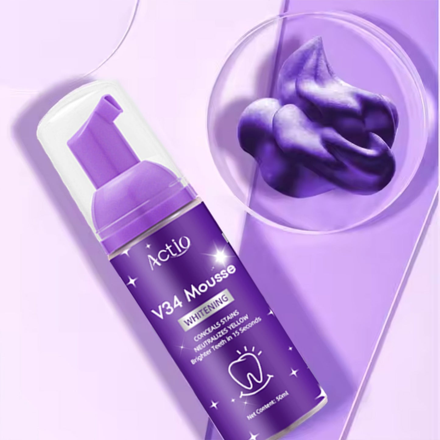 Mousse blanchissante pour les dents Nettoyage en profondeur