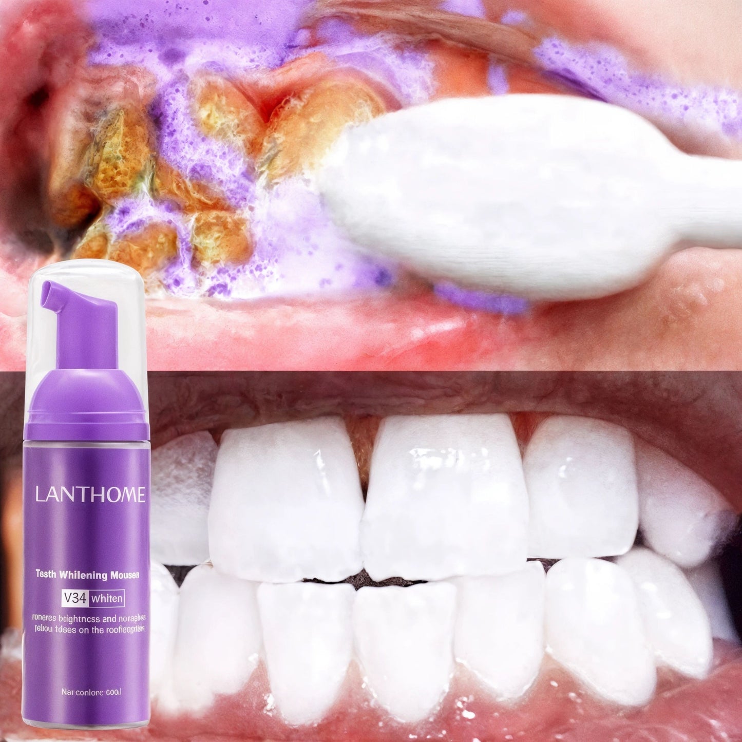 Mousse blanchissante pour les dents Nettoyage en profondeur